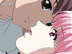 Anime sweet girl showing her dick sucking skills