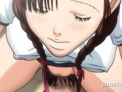 Big boobed hentai girl cunt fucked hard on a bicycle